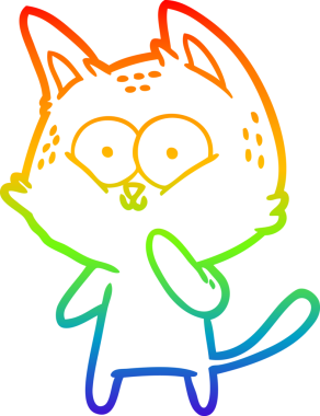 Bir insan tarafından çizilmiş bir çizgi film kedisinin çizimi.