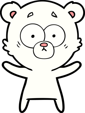 Bir insan tarafından çizilmiş kutup ayısı karikatürü