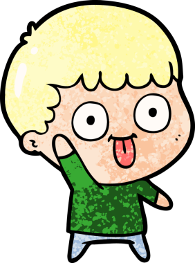 cartoon dumb kid drawn by a human