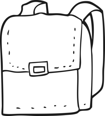 Bir insan tarafından çizilmiş siyah beyaz bir çanta.