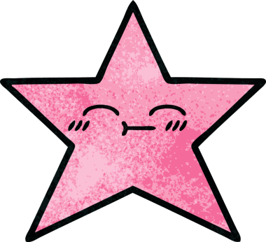 Bir insan tarafından çizilmiş yıldız balığının retro grunge deseni.