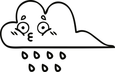 Bir insan tarafından çizilmiş yağmur bulutunun çizgi çizimi