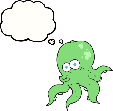 Bir insan tarafından çizilmiş serbest çizim baloncuk ahtapot.