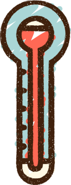 Bir insan tarafından çizilen Sıcak Termometre Tebeşiri