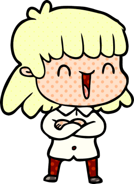 Bir insan tarafından çizilmiş karikatür kadın.