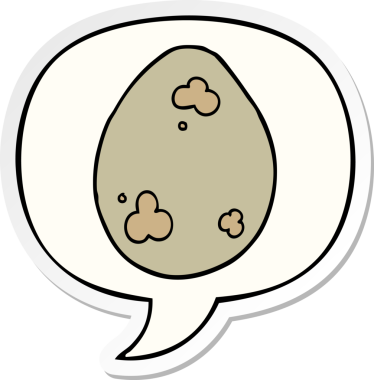 Bir insan tarafından çizilmiş konuşma balonu etiketli karikatür yumurtası.