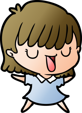 Bir insan tarafından çizilmiş karikatür kadın.