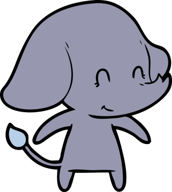 Bir insan tarafından çizilmiş şirin bir fil.