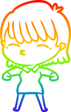 gökkuşağı gradyan çizimi bir insan tarafından çizilmiş bir karikatür kadın