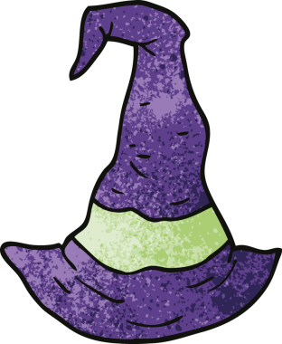 Bir insan tarafından çizilmiş karalama cadı şapkası.