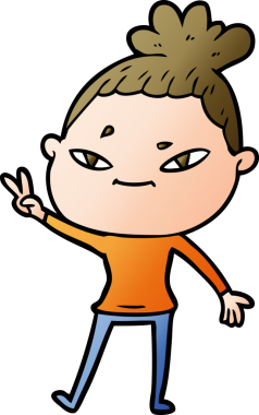 Bir insan tarafından çizilmiş karikatür kadın.