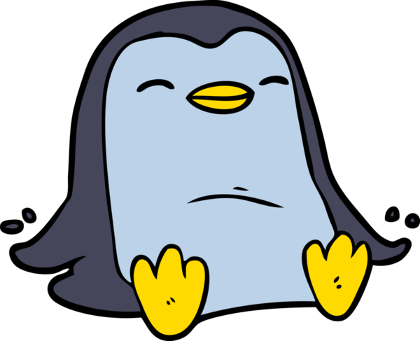 bir insan tarafından çizilmiş penguen çizgi filmi