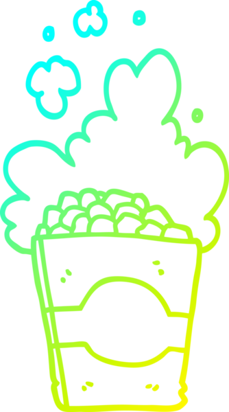 Bir insan tarafından çizilmiş patlamış mısırın soğuk gradyan çizgisi.