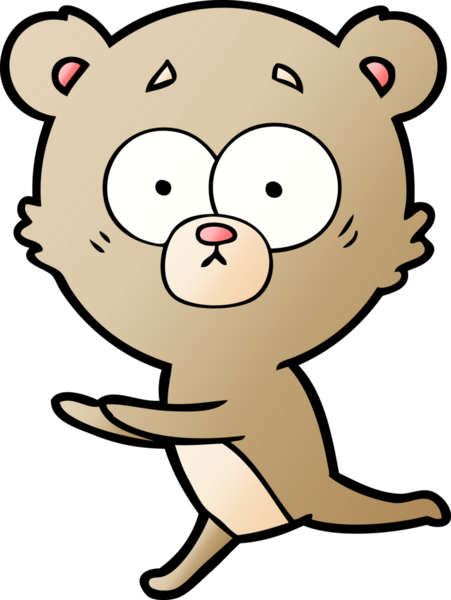 Bir insan tarafından çizilmiş endişeli ayı karikatürü.