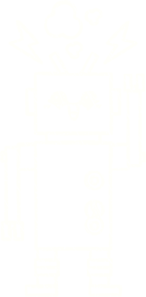 Bir insan tarafından çizilen robot tebeşiri.