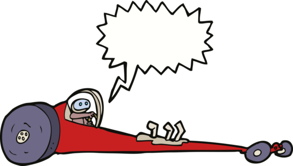 bir insan tarafından çizilmiş konuşma balonlu çizgi film yarışçısı