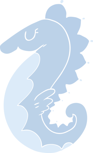 Bir insan tarafından çizilmiş düz renkli karton deniz atı.