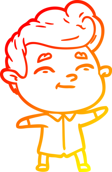 Bir insan tarafından çizilmiş mutlu bir çizgi film karakteri çizimi.