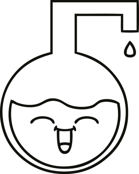 Bir insan tarafından çizilmiş bir bilim deneyinin çizgi çizimi