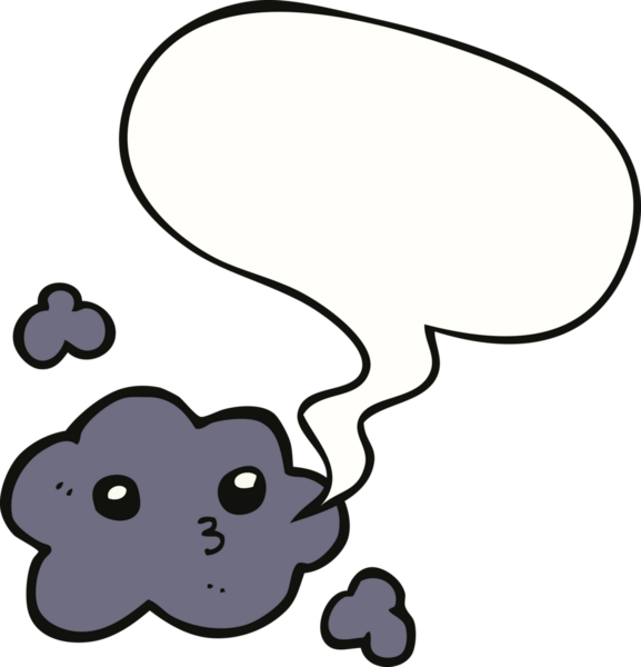 Bir insan tarafından çizilmiş tatlı bir çizgi film bulutu.