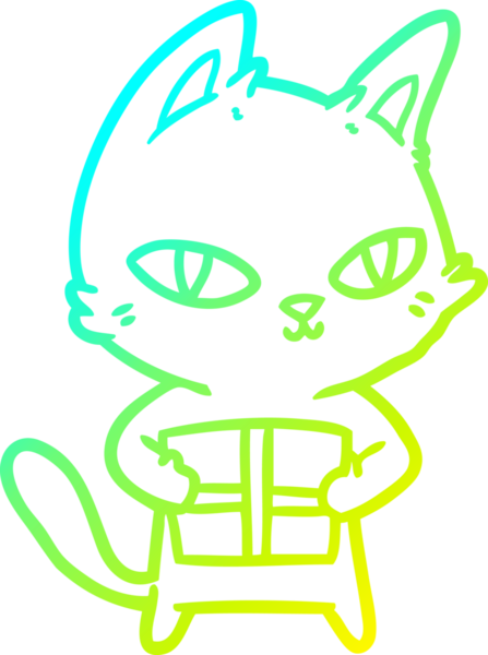 Bir insan tarafından çizilmiş bir karikatür kedi çizimi.