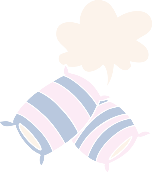 Konuşma baloncuğu olan karton yastıklar insan tarafından çizilmiş.