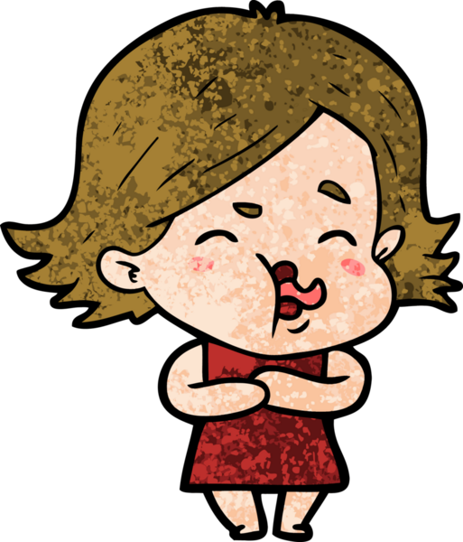 Bir insan tarafından çizilen karikatür kızı.