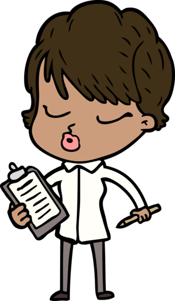 Bir insan tarafından çizilmiş gözleri kapalı çizgi film kadını.