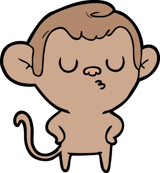 Bir insan tarafından çizilmiş çizgi maymun.