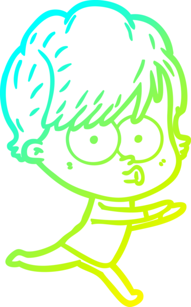 Bir insan tarafından çizilmiş bir karikatür kadın çizimi.