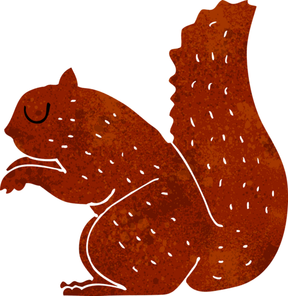Bir insan tarafından çizilmiş bir sincap.