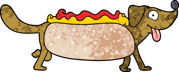 Bir insan tarafından çizilmiş sosisli sandviç.