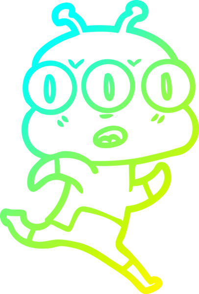 Bir insan tarafından çizilmiş üç gözlü bir karikatür çizimi.