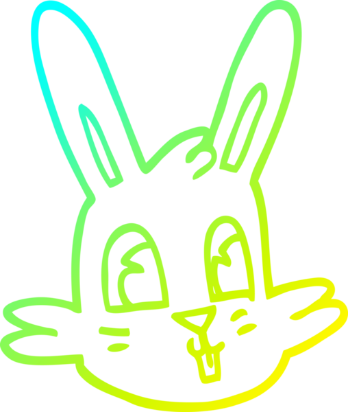 Bir insan tarafından çizilmiş karikatür tavşan yüzü çizimi.