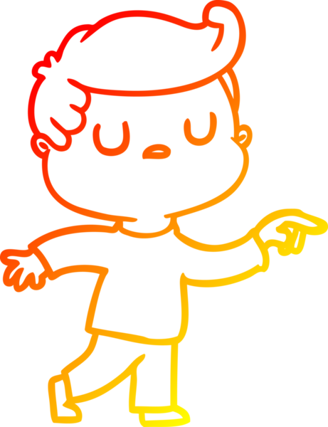 Bir çizgi film karakterinin sıcak gradyan çizimleri, ilgisiz bir adamın bir insan tarafından çizildiğini gösteriyor.