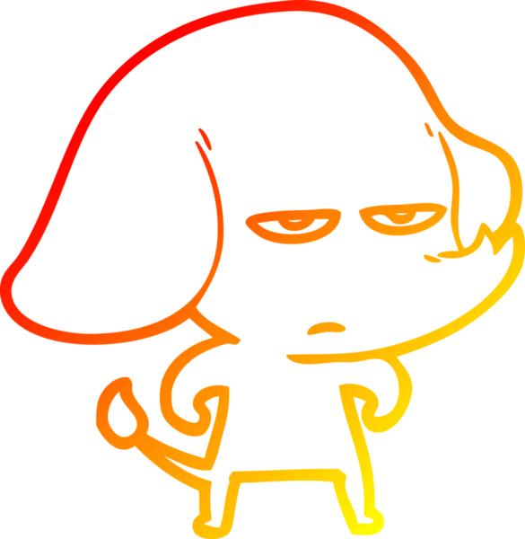 Bir insan tarafından çizilmiş kızgın bir fil çizimi.