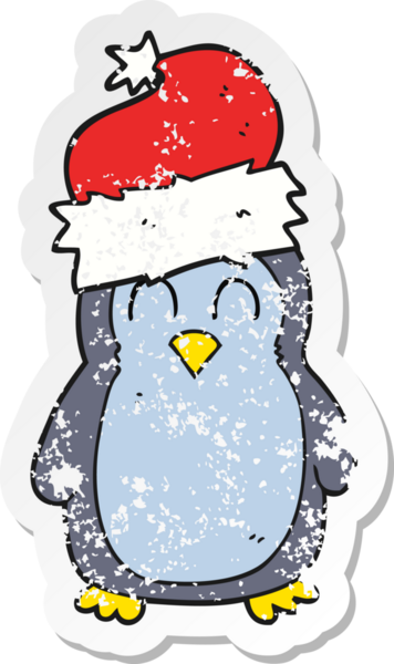 Bir insan tarafından çizilmiş penguen çizgi filminin gerilimli yapıştırması.