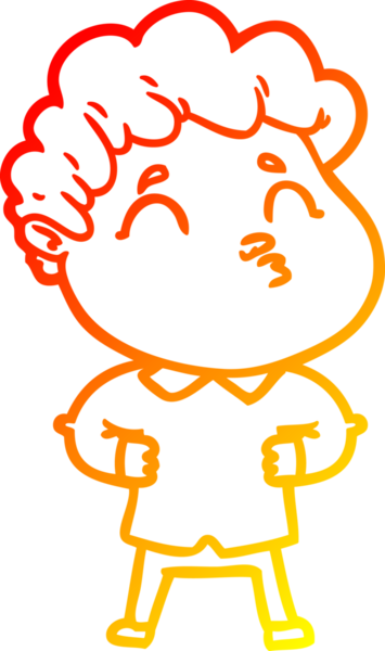 Bir insan tarafından çizilen çizgi film karakterinin sıcak çizgi çizimi