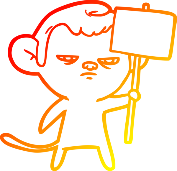 Bir insan tarafından çizilmiş çizgi film maymunu çizimi