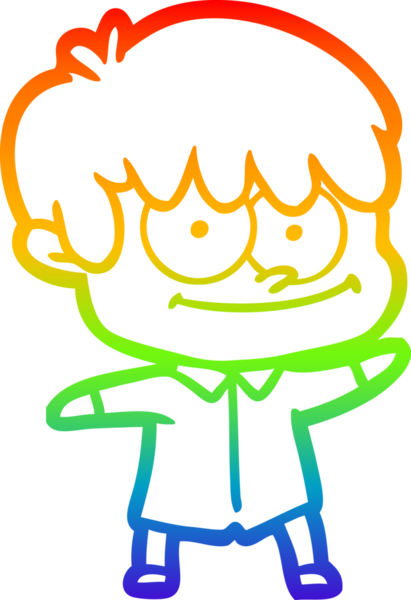 gökkuşağı gradyanı çizimi bir insan tarafından çizilmiş mutlu bir çizgi film adamı