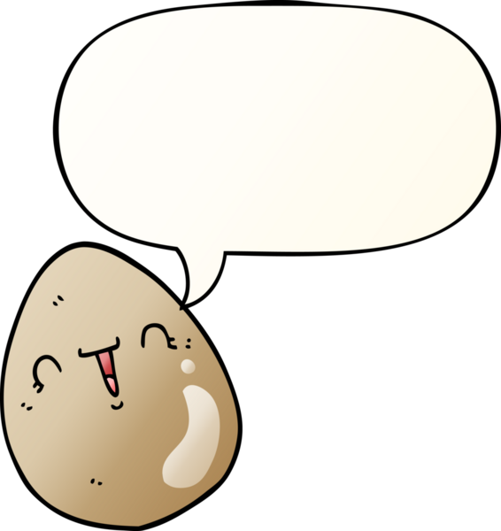 bir insan tarafından çizilmiş, konuşma baloncuklu karikatür yumurtası.