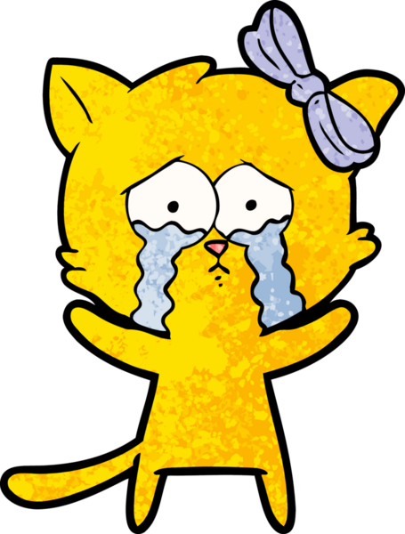 Bir insan tarafından çizilmiş çizgi film kedisi.