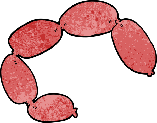 Bir insan tarafından çizilmiş karalama sosisleri.