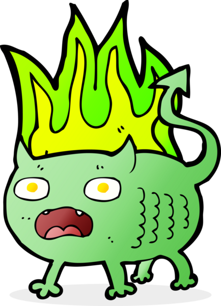 Bir insan tarafından çizilmiş küçük şeytan.