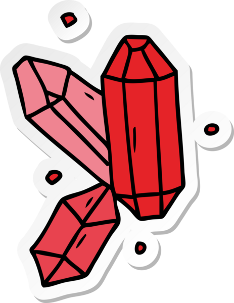 Bir insan tarafından çizilmiş kristal taşların el çizimi karikatürü