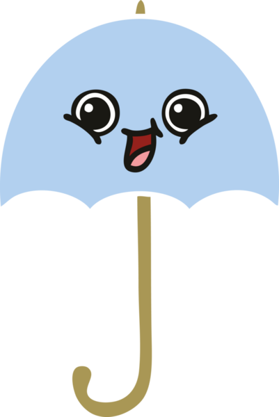 Bir insan tarafından çizilmiş düz renkli bir şemsiye.