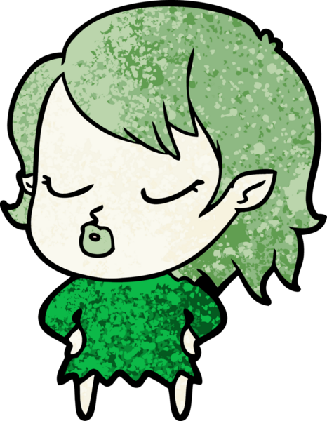 Bir insan tarafından çizilmiş şirin vampir kız çizgi filmi.