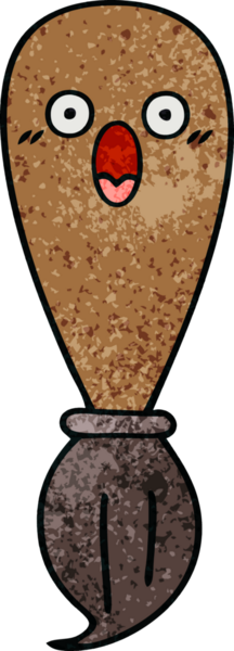 Bir insan tarafından çizilmiş eski grunge desenli bir boya fırçası.