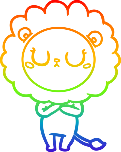 gökkuşağı gradyan çizgi çizimi bir insan tarafından çizilmiş bir aslan