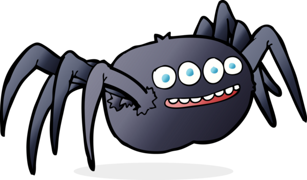 Bir insan tarafından çizilmiş ürkütücü bir örümcek.